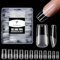 TOMICCA Medium Square Nail Tips, 240PCS Half Matte Soft Gel Tips, Full Cover Clear Acrylic False Nails for Nail Extensions DIY Manicure Art, 12 Sizes