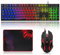 Rewurnth 75% TKL, tastiera e mouse wireless da gioco, layout QWERTZ DE, illuminazione RGB, controllo del volume, mouse LED con display, ricaricabile