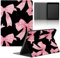 Stradvnaly Tablet Coque pour iPad 9,7 Modell 2018/2017 6,/5, Generation,Cuir PU en Silicone Süßes Niedlich Aesthetics Motif Housse avec Fonction de Support Protection Cover,Nœud Rose