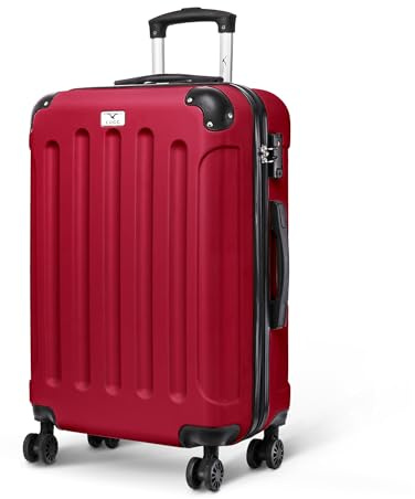 LUGG 24 Inch Suitcase Hard Shell Case 4 Wheel Travel Bag Lightweight ABS Material with TSA Lock Approved for Travel with easyJet, British Airways, RyanAir, Virgin Atlantic, Emirates (67x26x44cm)