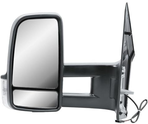 Außenspiegel Links für Mercedes Sprinter W906 VW Crafter 2006–2018 | langer Arm, manuell, nicht beheizt, mit Blinker, Fahrerseite
