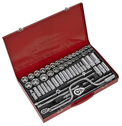 Sealey Ak694 Socket Set 64Pc 3/8 and 1/2Sq Drive 6Pt Walldrive - Duometric