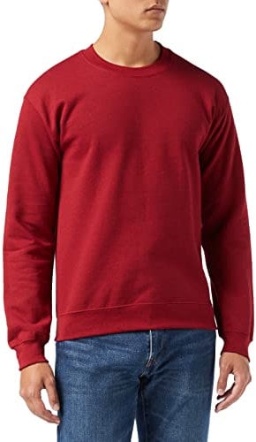 GILDAN Men's 50/50 Adult Crewneck Sweatshirt, Red (Antique Cherry Red), S UK
