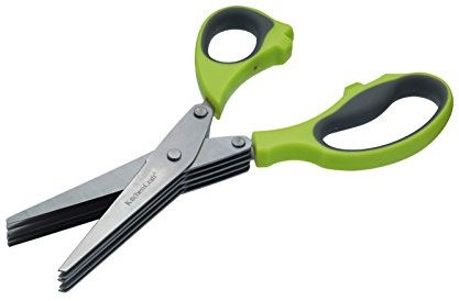 Kitchencraft Ciseaux à Herbes Multi-lames avec Étui, Vert, 19 cm