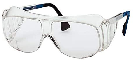 Uvex W08004 Ultraspec 9161 Schutzbrille, Kratzfest, Beschlagschutz, Antistatisch, Chemikalienbeständig, Antihaft, Easy to Clean, 2C-1,2 W 1 F CE, Klar/Blau/Schwarz