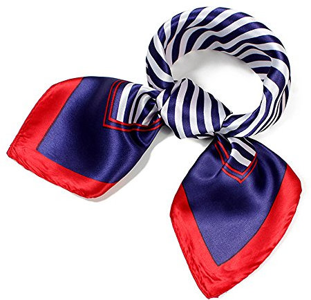 QBSM Womens 23.6 inch Satin Silk Feeling Formal Square Neck Scarf Head Hair Wraps Kerchief