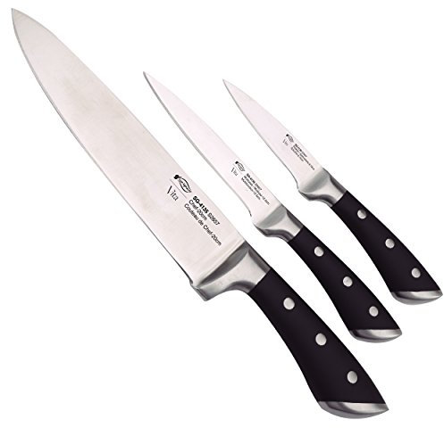 San Ignacio Set de Cuchillos Acero Inoxidable, Negro, 3