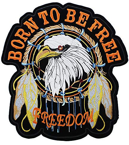 Big Punk Skull Back Patch Bike Eagle Rock Embroidered Motorcycle Patches Iron on Stickers Applique for Jacket