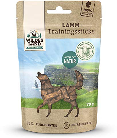 Wildes Land - Trainingssticks Lamm - 8 x 70 g - Snack - Hundesnack