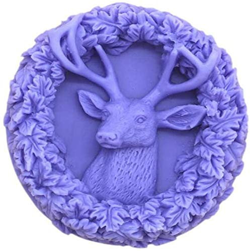 Hirsch Muster runde Silikonform, handgeklagt, für Kerzen, verkauft, Basteln, Kunstharz, Backwaren, Schokoladenform, Seife, Fondant Kuchen, Dekorationswerkzeuge