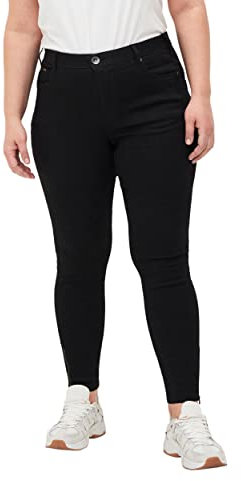 Zizzi Damen Große Größen Cropped Super Slim Fit Jeans Gr Gr 46 Black Denim - Plus Size Damen Kleidung