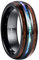 Vakki Schwarz Herren/Damen Ringe mit Imitiert Opal und Holz Ehering Verlobungsringe Größe 72(22.9)