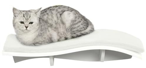PwaHut Kletterwand Katzen Katzen Kletterwand Katzenbett Wand Katzenregal, Wand Katzenmöbel bis zu 4,5 kg, Weiß