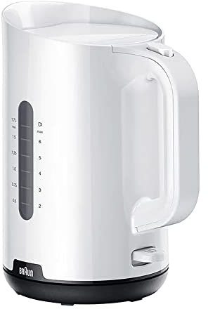 Braun Breakfast1 Bollitore con base girevole a 360°, capacità di 1,7 l, WK1100WH, potenza 1000 W, bianco