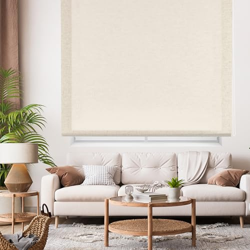 Blindecor Ara | Tenda a rullo traslucida tinta unita - Lino, 180 x 200 cm (Larghezza x Altezza) | Dimensioni del tessuto 177 x 195 cm | Tenda per interne