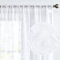 Vangao Weiße transparente Vorhänge, bestickt, halbtransparent, Vorhänge mit Blattfliesen, lichtstreuend, Sichtschutz mit Stickerei, Voile, für Wohnzimmer, Schlafzimmer, Küche, 160 cm, 2 Bahnen