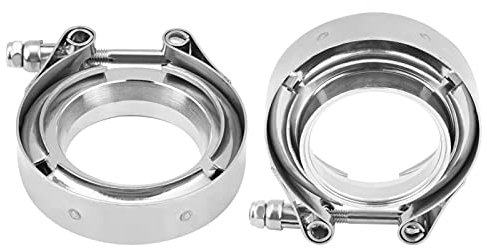 V-Band Clamp Flange, V-Band Flange, V-Band Clamp Clamp Flange Kit, 2.0 Inch V-Band Clamp Flange Kit for Turbo Exhaust Downpipes Stainless Steel(2 Inch)