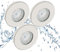 Trango 3er Set 6729IP65-032MO LED Einbaustrahler IP65 aus Edelstahl gebürstet inkl. 3x 5 Watt 3000K warmweiß Ultra Flach LED Modul für Bad, Dusche, Einbauspots, Deckenstrahler, Deckenlampe, Badleuchte