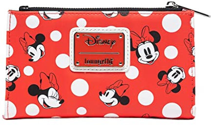 Loungefly Damen Disney Minnie Mouse Polka Dot Red Zip Around Wallet