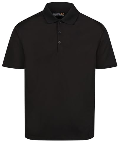 Regatta Professional Mens Pro Wicking Short Sleeved Polo Shirt, Black, 3XL EU