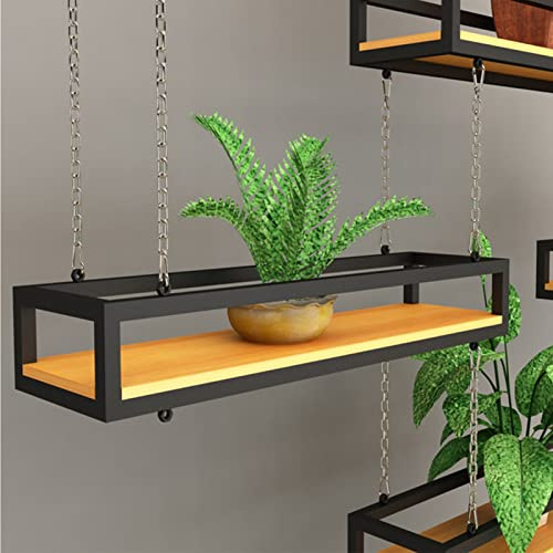 Deckenregal Hängend Industrial Deckenregal Hangend Schwebende , Aufbewahrung, Hängeregal Für Pflanzen, Blumen, Topf, Pfanne, Dekoration, Kleiderbügel, Weinregal, Wandständer Für Garage, Bar, Küche, Re