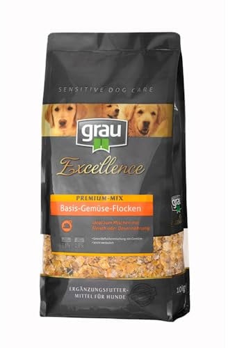 GRAU – das Original – Getreideflockenmischung mit Gemüse für Hunde - Exc SDC Premium Mix Basis, 1er Pack (1 x 10 kg), Ergänzungsfuttermittel für Hunde