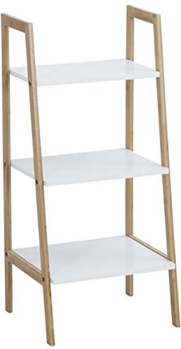 Ribelli Badregal aus Bambus & MDF, Küchenregal mit 3 Ablagen, Leiterregal, Holzregal Stehend, Standregal Schmal, ca. 30 x 72 x 29 cm