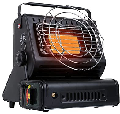 AYYDS Portable Gas Camping Heater, 1300W Portable Patio Heater, Butane Gas Heater, Ceramic Heating Portable Gas Heater for Indoor and Outdoor Travel Camping Fishing Caravan (Black), (TAN0118)