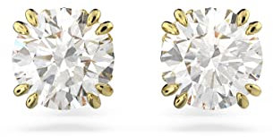 Swarovski Constella Ohrstecker, Rundschliff, klare Kristalle, goldfarben, One Size, Messing, Kein Edelstein