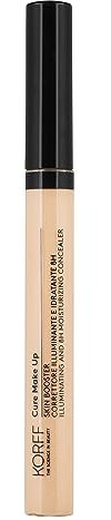 Korff Skin Booster Concealer, aufhellend und feuchtigkeitsspendend, 8 Stunden, minimiert Augenringe und Unvollkommenheiten, flüssige und leichte Textur, mittlere Deckkraft, 01, 6,5 ml