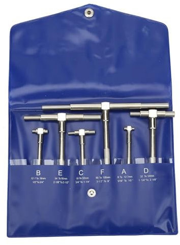 YUMILI Teleskopmessgerät, 6pcs Teleskop Messgerät Verstellbarer Innendurchmesser Mikrometer Messwerkzeugeüberzogenes Vierkant Einstellbarer Innendurchmesserlehre 8–150 Mm