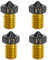 M6-Düse, antihaftbeschichtet, PTFE-beschichtet, 0,4 mm, kompatibel mit Anycubic Kobra Mega S X Chiron, Prusa i3 MK3S Prusa Mini Mini+ Extruder V6 Hotend 3D-Drucker (4 x 0,4 mm Düsen)