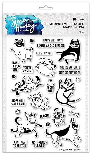 Simon Hurley create. Clear Stamps 6X9-Hot Diggity Dog