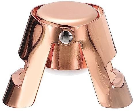 sourcing map Champagne Stopper, 26mm/1.02 Stainless Steel Bottle Plug Sealer Sparkling Wine Stopper with Silicone Air Tight Seal for Champagne, Sparkling (Rose Gold)