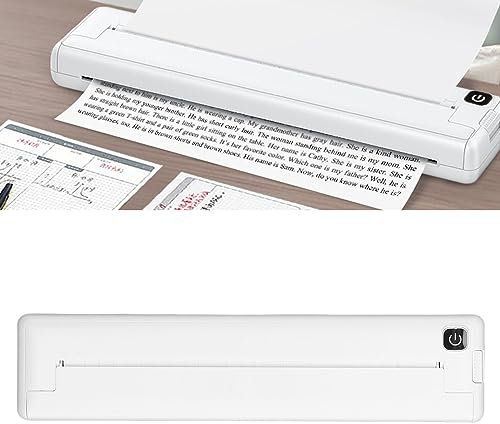 Tragbarer Mini-A4-Thermodrucker für Reisen, Kabelloser 200-dpi-Tintendrucker, Umfassende Kompatibilität mit IOS und, Wiederaufladbarer 1000-mAh-Akku