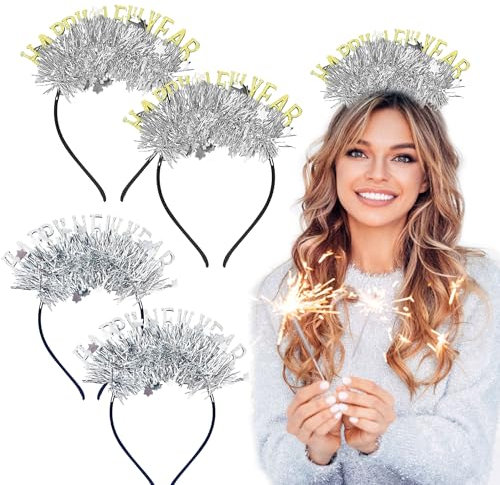 LaVenty 2025 Happy New Year Haarreif 2025 Silvester Haarreif Happy New Year Accessoires Happy New Year Krone Haarreif