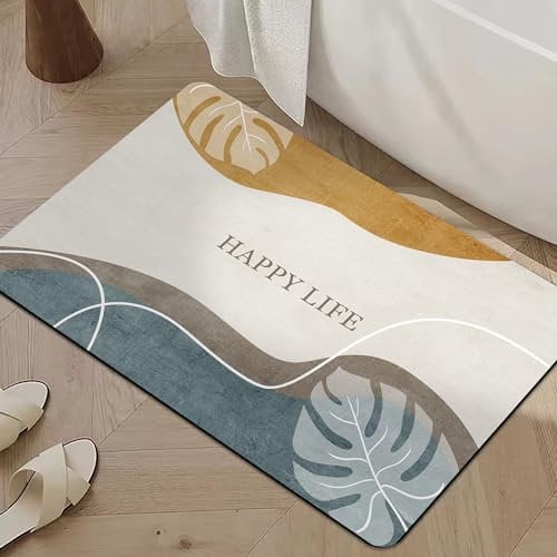 LXWINNER Rutschfester Badteppich, super saugfähig, Duschmatte, Mikrofaser, rutschfest, saugfähig, rutschfest, waschbar (40 x 60 cm, CF36)
