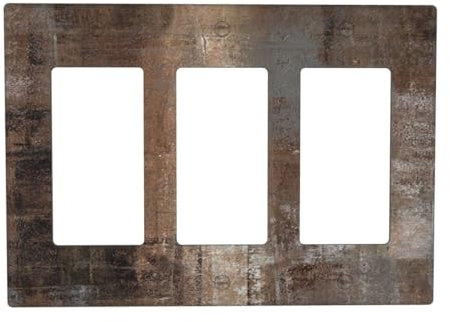 Brown Art Abstrait 3 interrupteurs à bascule/interrupteur mural Taupe rouille peinture à l'huile Plaque décorative électrique pour cuisine, salle de bain, chambre à coucher