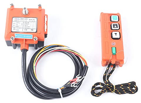 Mini mando a distancia inalámbrico para grúa, emisor y receptor para polipasto eléctrico industrial, clase de protección IP65, receptor del transmisor, alcance de 100 m, instrucciones en alemán