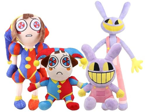 Formemory Digitaler Zirkus Plüschtier,Pomni and Jax Plüschtier,Geschenke für Frauen,Zirkus Puppen,Lustige Geschenke,Plüsch Spielzeug, Pomni Plushies,Der Unglaubliche Digitale Zirkus Plüschtiere (4)