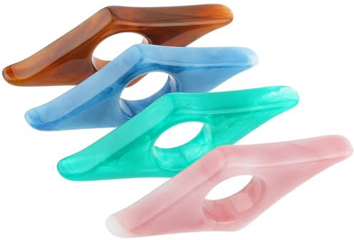 4 Stück Buchseitenhalter Buch Seitenhalter Thumb Thing, Geschenke für Leseratten zum Lesen Handgefertigter Daumen Aus Harz Transparenter Daumenring Lesezeichen Geschenck für Buchliebhaber