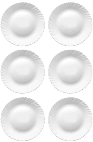 ACAN Tradineur - Pack de 6 Platos Modelo Prima Hondo - 23 cm - Material Resistente - Apto para lavavajillas y microondas - Ideal para el hogar, cocina y hosteleria.