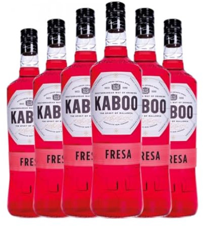 Licores Antonio Nadal Kaboo Fresa 1 L (Caja de 6 Botellas de 1 L)