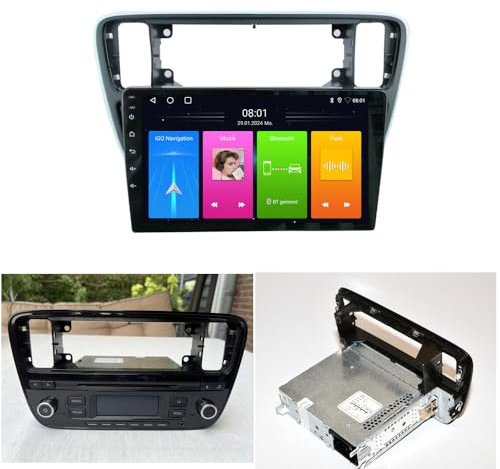Android Autoradio mit GPS-Navigation,Carplay,Stereo Audio Auto Radio Ersatz für VW Load UP 121, 122, BL1, BL2/VW UP! 121, 122, 123, BL1, BL2, BL3/VW UP! e-Up！/Skoda Citigo E-Citigo AA NF1 NE1 RCD215