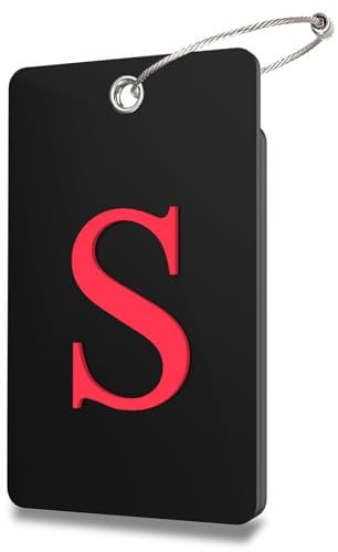 Lammcou Kofferanhänger Flugreise, Personalisiert Rubber Gepäckanhänger mit Adressschild Edelstahlkabel, Gepäck Handtasche Tag Koffer Tasche Etiketten Name Schilder (Schwarz, S)