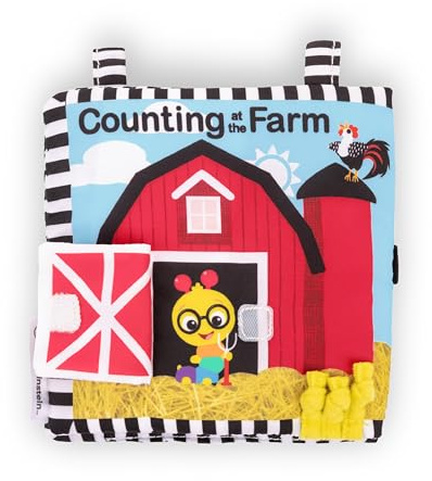 Baby Einstein Farm Explorers Counting at The Farm Livre d'activités Souples multisensorielles pour Le Ventre à partir de 0 Mois