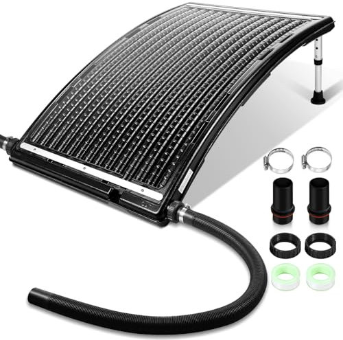 Jayseuw 3X Poolheizung Solar, Sonnenkollektor Pool 113x69cm,Höhenverstellbar,Solarheizung 10000 L/H,40mm Anschluss Solar Poolheizung Erweiterbar,Solaranlage für Warmwasser Gartendusche Pool