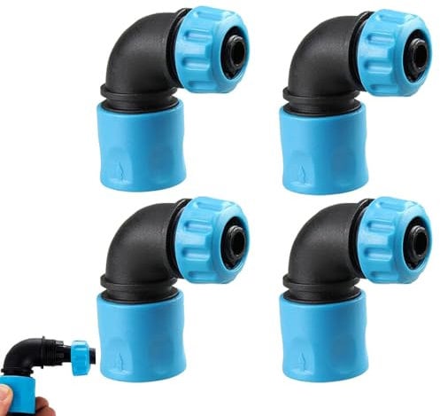 4 Stück Gartenschlauch Schnellkupplung Winkeladapter,90-Grad-Gartenschlauch-Adapter,90 Grad Schlauchkupplung Anschlüsse,Gartenschlauch verbinder