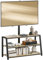 HOMCOM Meuble TV avec Support orientable 35°, Meuble télé pour téléviseurs de 32-70 Pouces, étagères Ouvertes, Banc TV Industriel pour Salon Chambre à Coucher, 108x41x135cm, Effet Bois Naturel