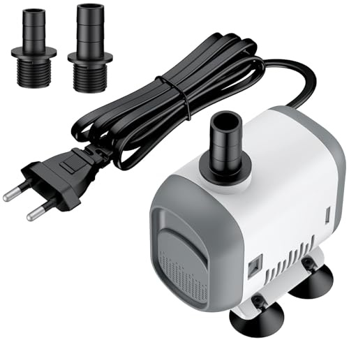 Pawfly Bomba Pequeña para Fuente, Bomba Sumergible para Acuarios de 1200 LPH, Mini Bomba de Agua de 18 W con Altura de Elevación de 1,49 m, Silenciosa para Fuente de Agua para Acuarios y Cascadas